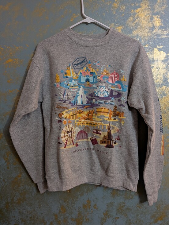 Disney Other - Disney Parks Women's Grey Sweatshirt with Colorful Park Graphic Size S